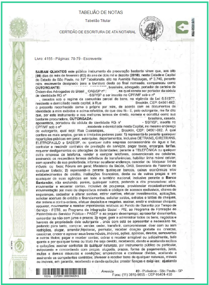 Certidão de Ata Notarial