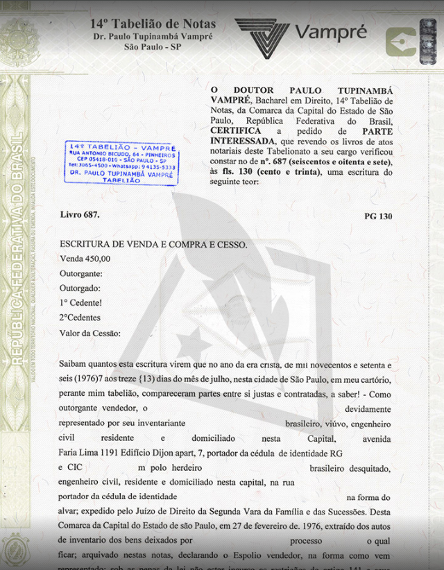 Certidão de Escritura